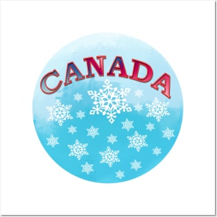 Celebrating winter with Snowflakes falling in Canada Posters and Art